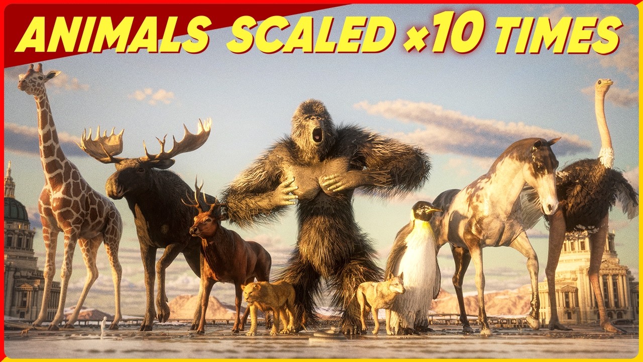 ANIMALS at 10&times; Scale ⤴️🦒 Size Comparison
