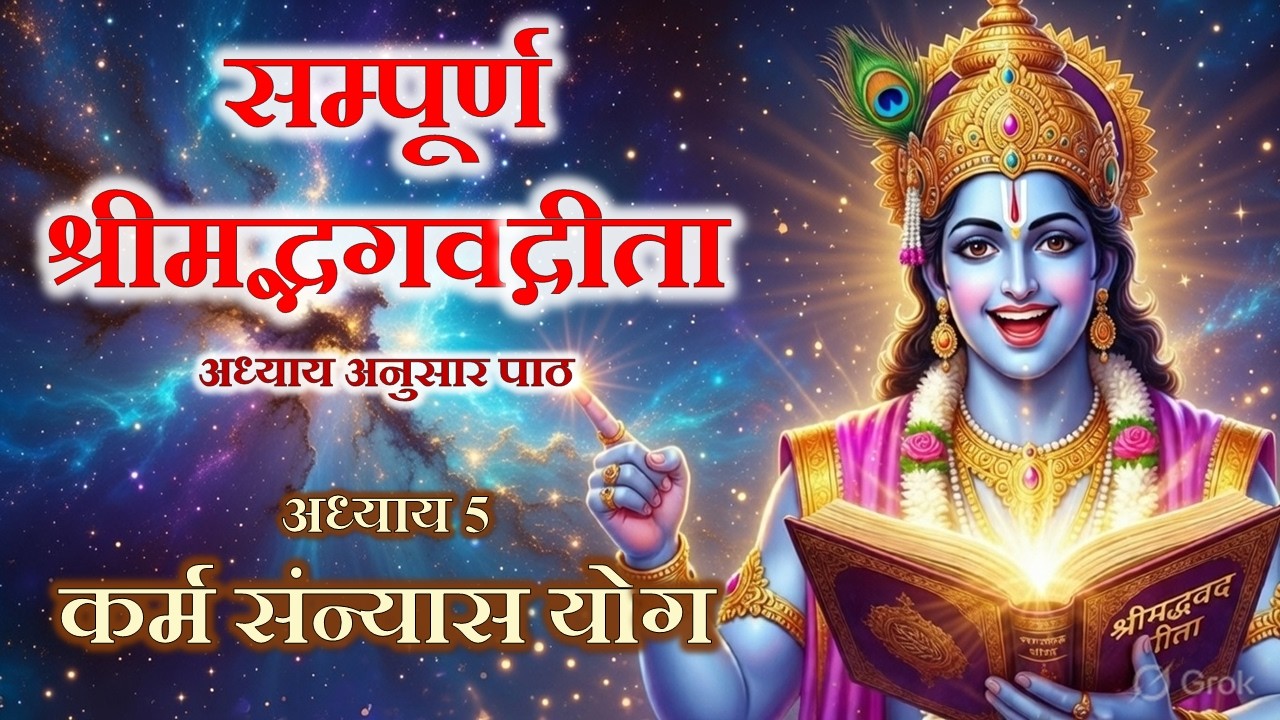 श्रीमद्भगवद्गीता सम्पूर्ण पाठ | अध्याय  5 : कर्म संन्यास योग | अध्याय अनुसार अर्थ सहित
