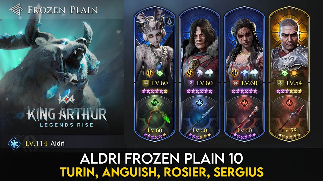 Aldri 10 vs Turin, Anguish, Rosier, Sergius | King Arthur Legends Rise Guide
