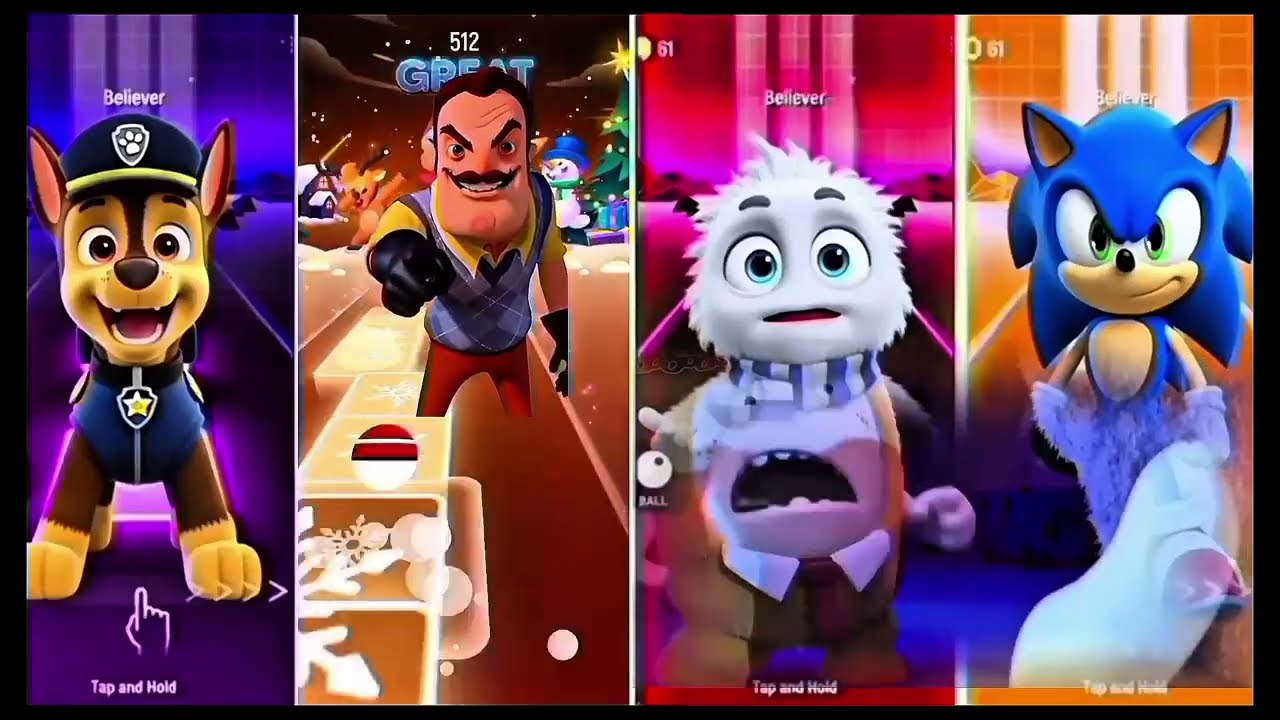 SONIC.EXE 🆚 CARTOON WORM 🆚 PEPPA PIG.EXE 🆚 SPIDER HOUSE - Tiles Hop EDM Rush 🎶