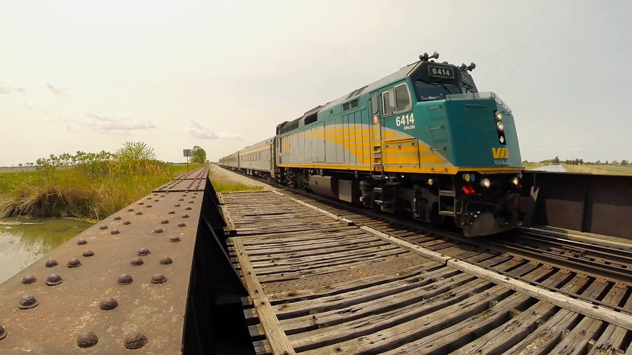 VIA TRAIN 76 EB FULL SPEED 05212023 CHATHAM-KENT SUB