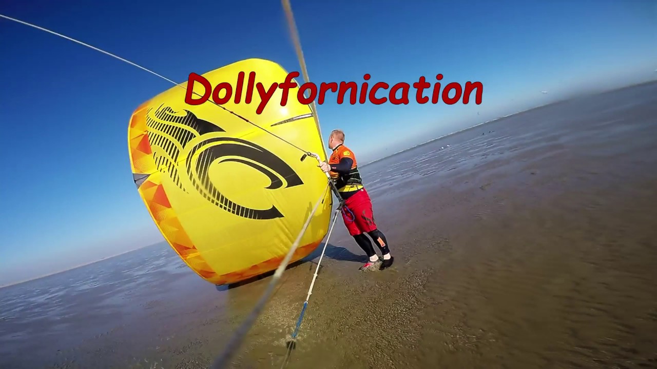 Kitesurfing at Dollymount beach, Dublin , Ireland