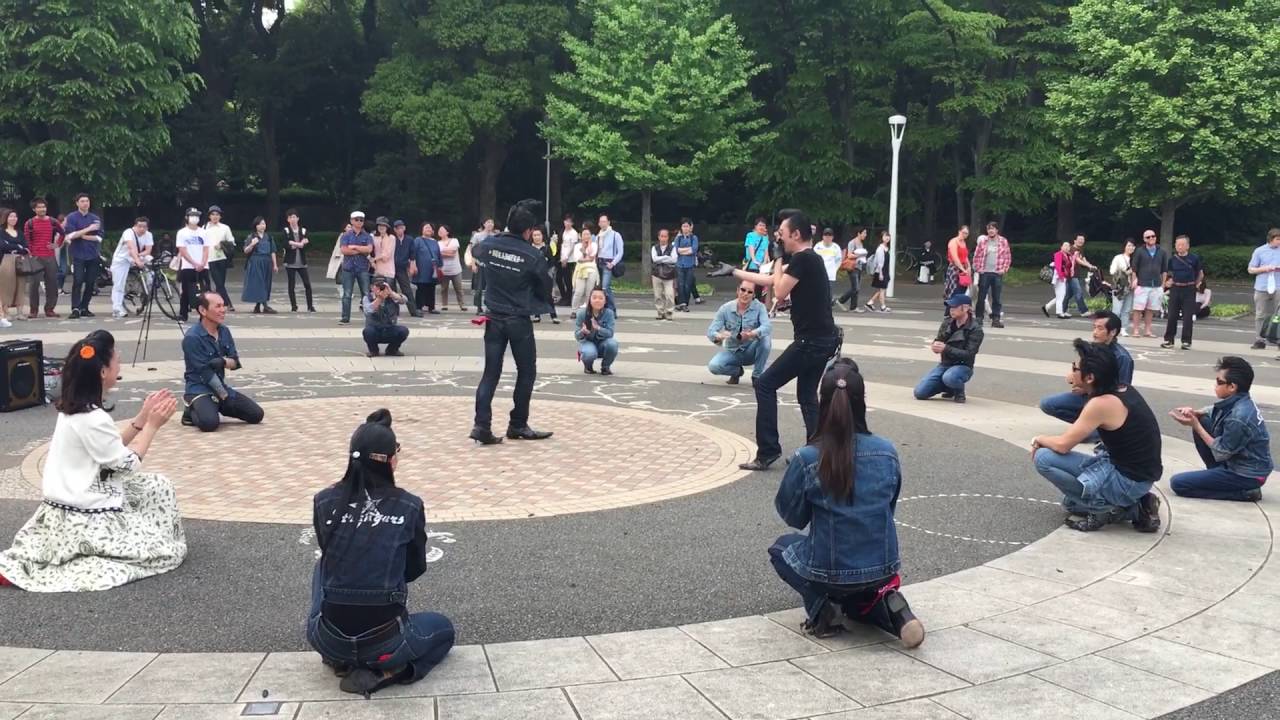 Tokyo Rockabilly Greasers dancers in Yoyogi Park - Japanese Rockers