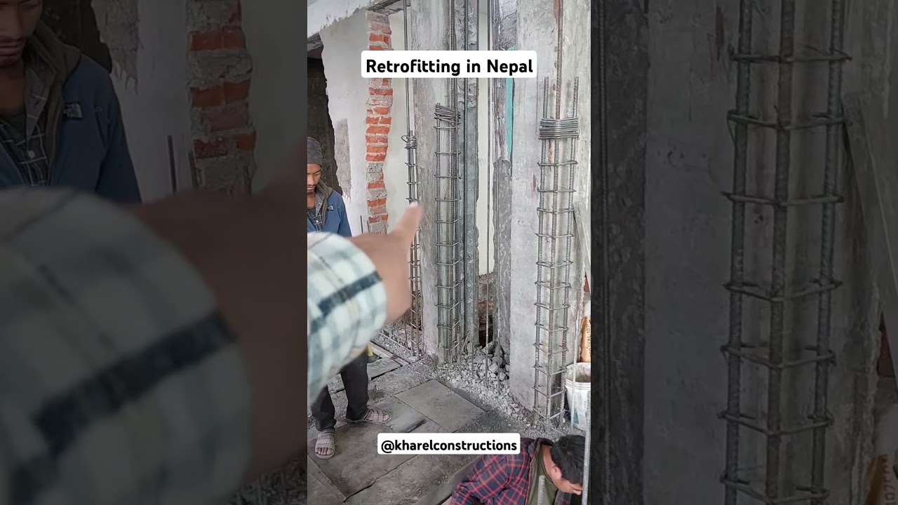 Retrofitting in Nepal - Rebar Jacketing and Retrofit Technique #kharelengineeringconsultancy