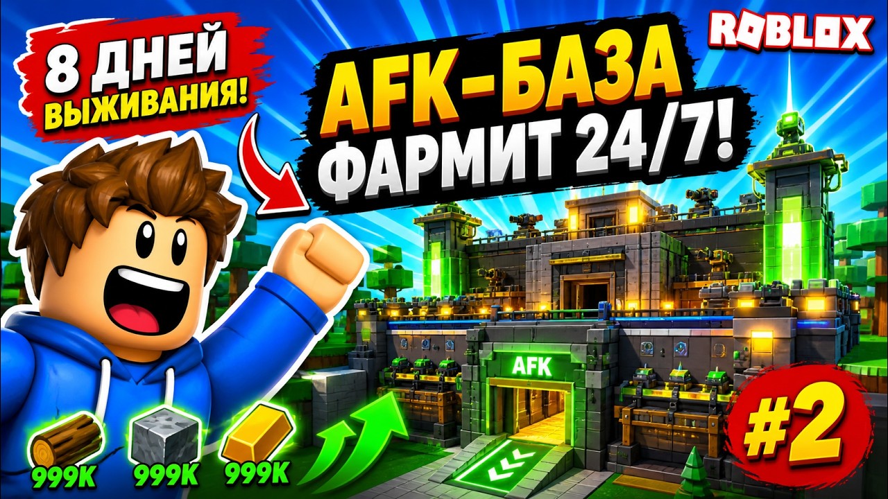 ВЫЖИВАЕМ 8 ДНЕЙ в ROBLOX ✦ строим супер AFK-базу! (ЧАСТЬ 2)