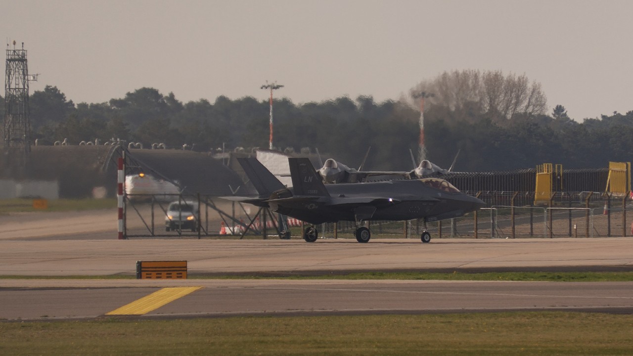 Mountain Home F-15Es' and Hill F-35's  Depart Raf Lakenheath  UK ..9th April