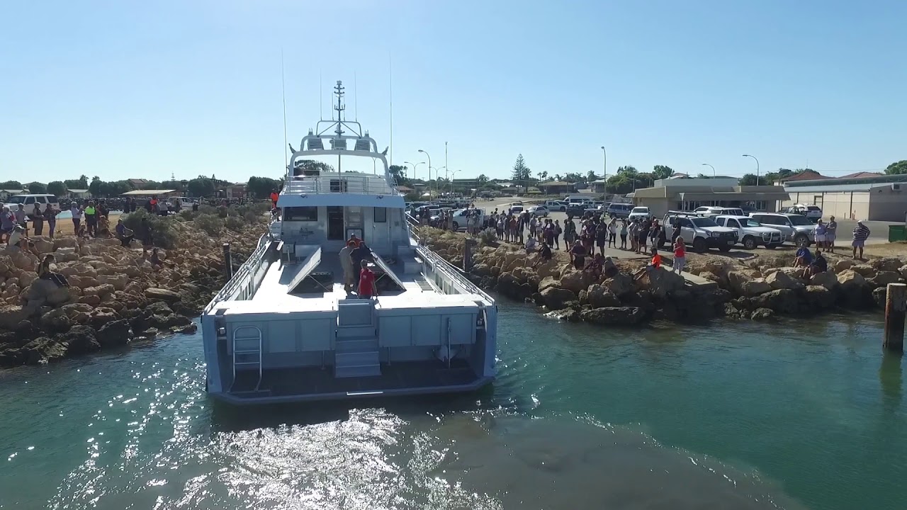 Launch of Holdfast – 26 metre lobster fishing vessel by Dongara Marine