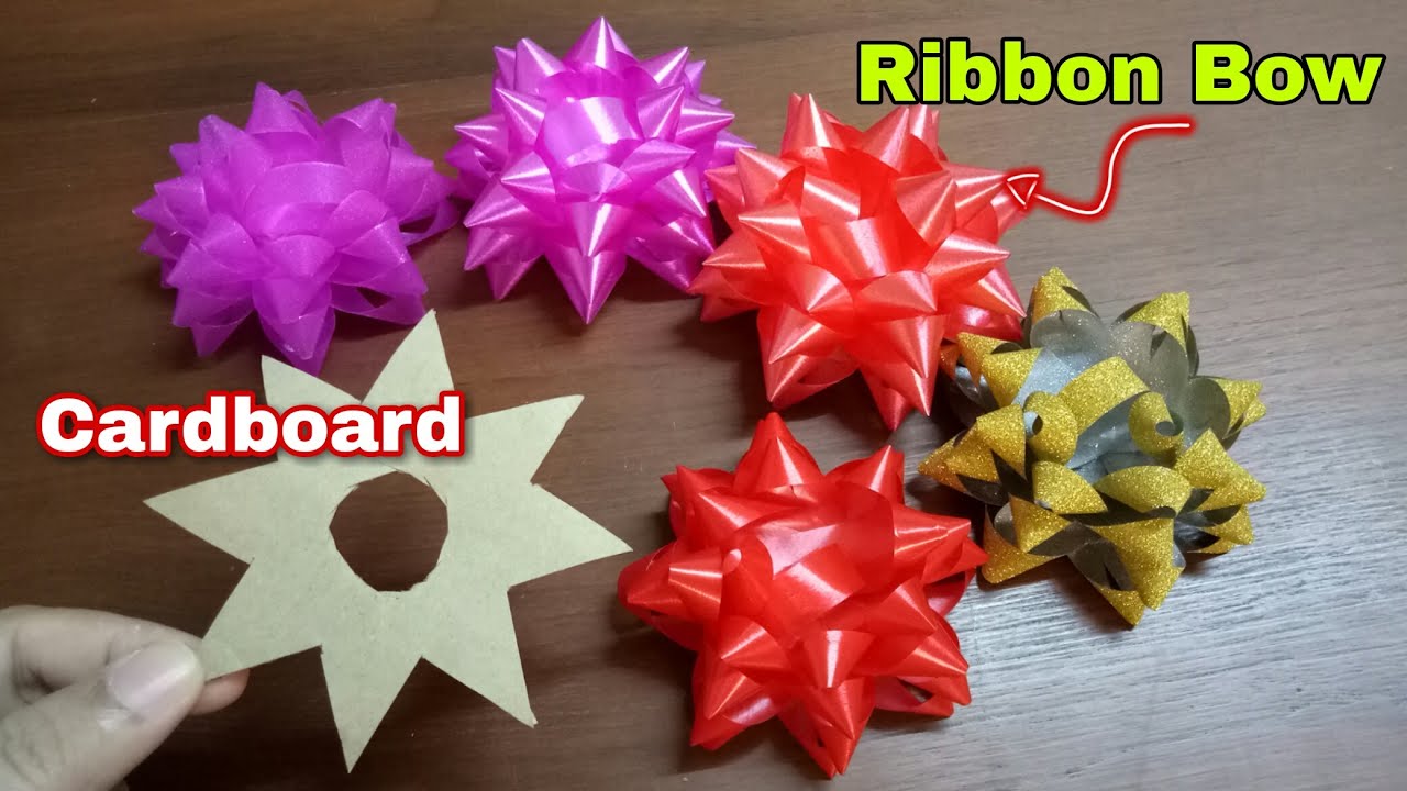 How to make a bow with cardboard | Make easy ribbon gift bow