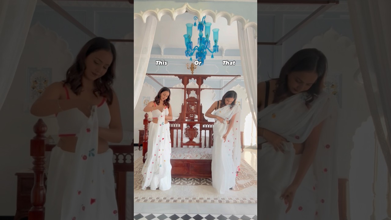 How to style and drape cotton saree in two ways #howto #drape #saree #grwm