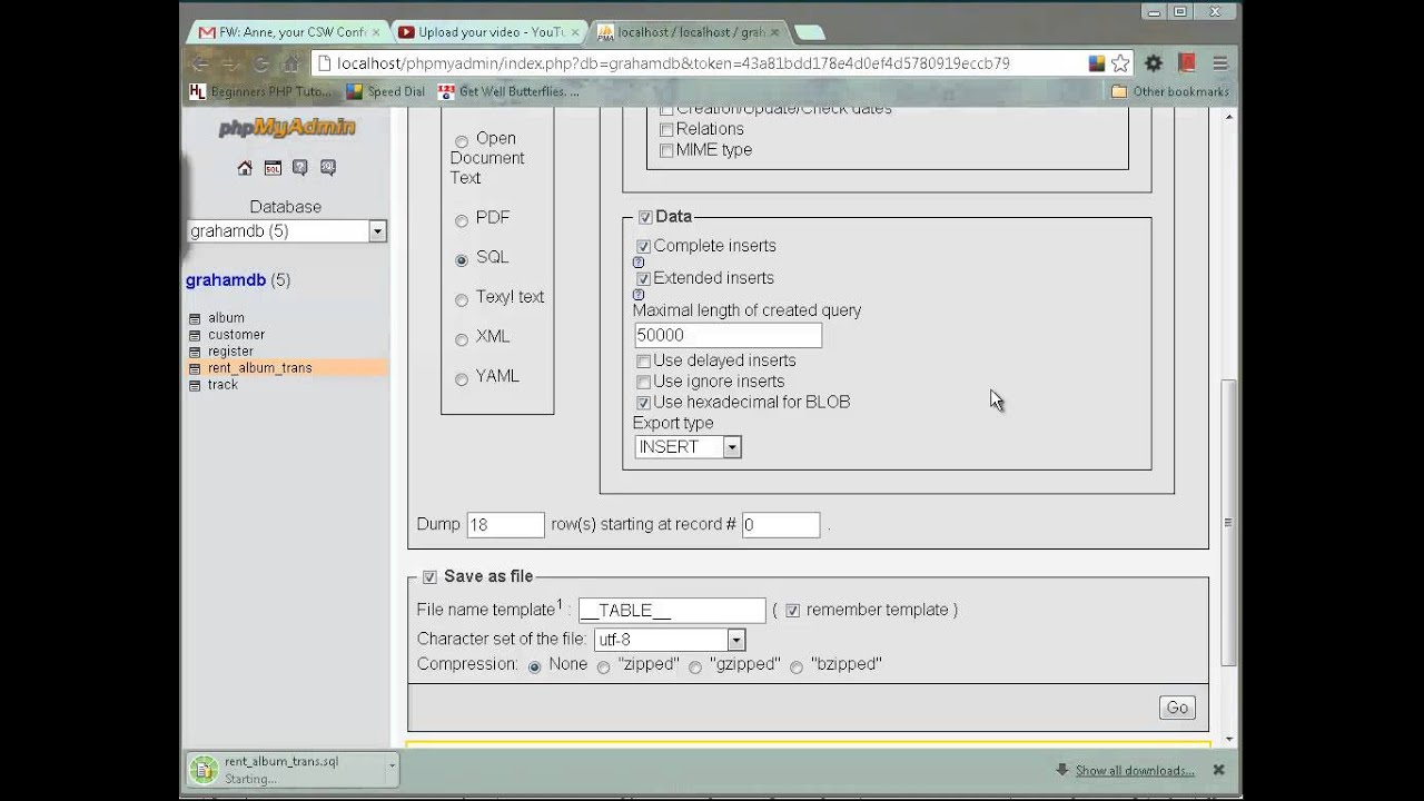how to export and import MYSQL database using phpMyAdmin for archiving