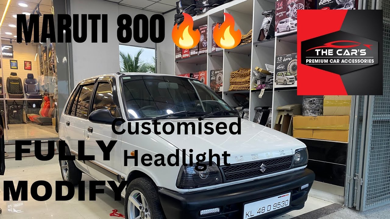 CUSTOMISED HEADLIGHT+STEREO|| MARUTI 800|| THE CAR'S|| BUND ROAD, CHILAVANNUR||PH- 8086980082.