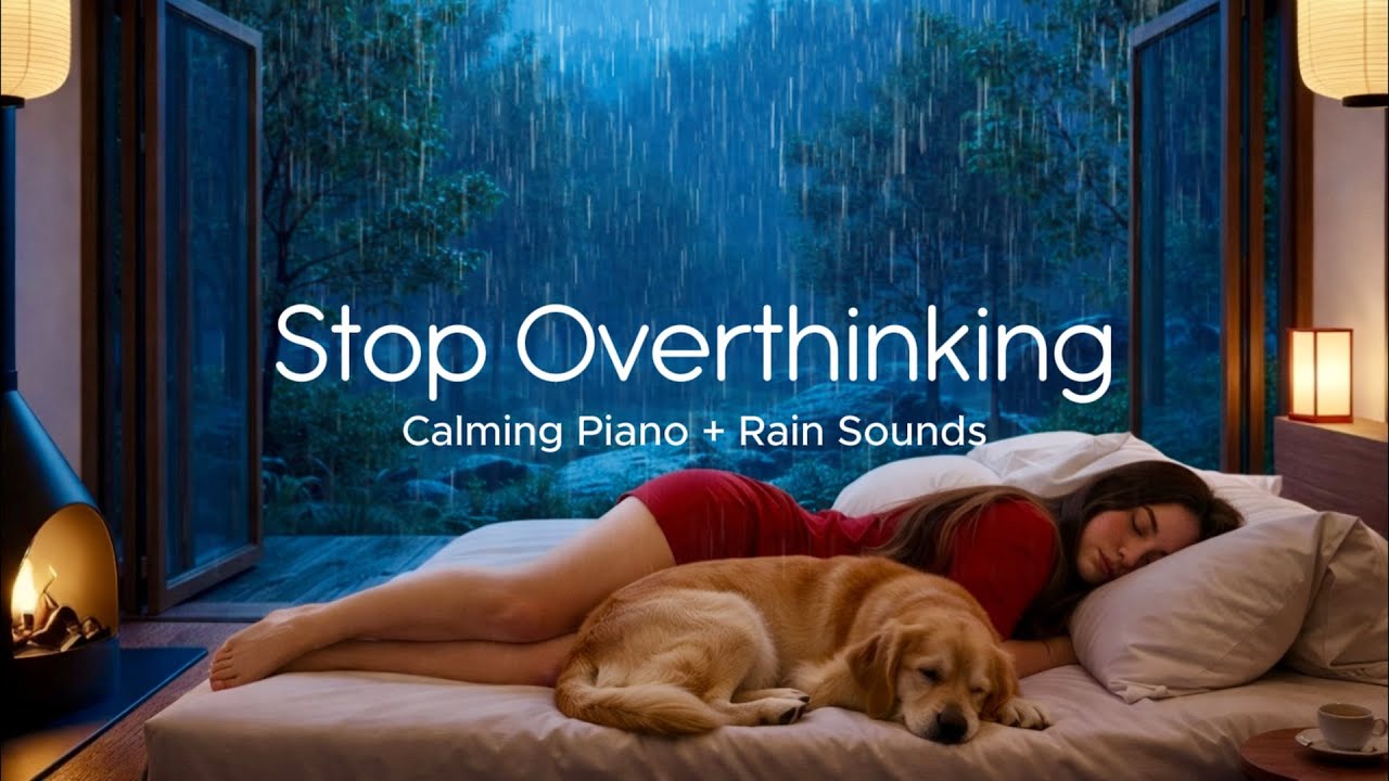 Soothing Music for Relaxing & Deep Sleep | Calming Piano & Rain Sounds | Stop Overthinking Tonight