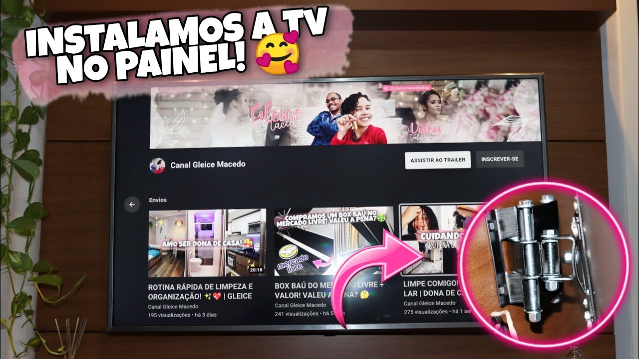COMO INSTALAR TV NO PAINEL? *com suporte articulado* | GLEICE MACEDO