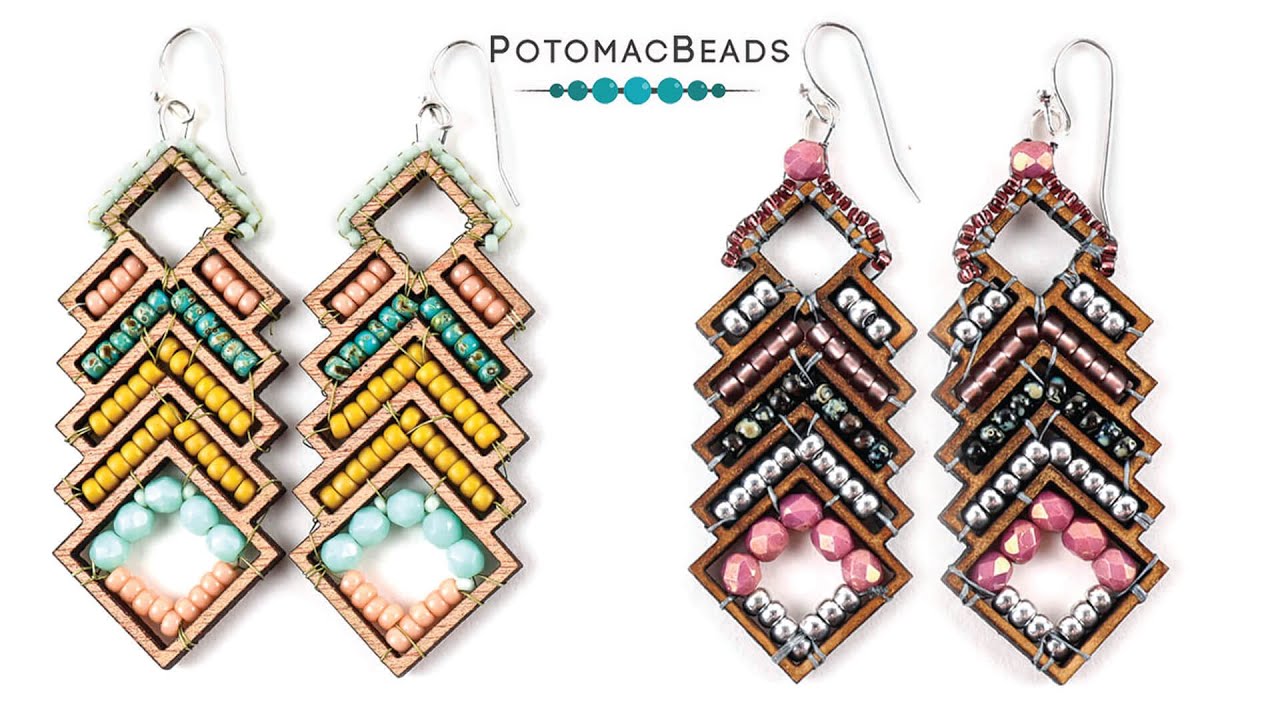 One Direction Wooden Form Earrings - DIY Jewelry Making Tutorial by PotomacBeads