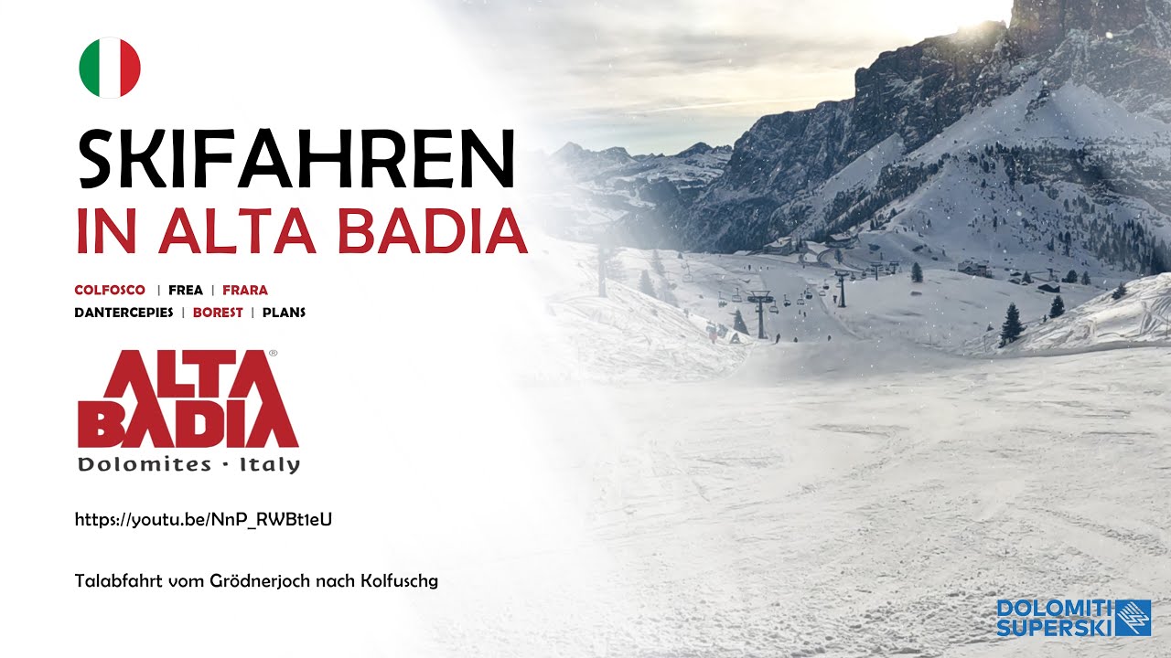 Alta Badia - Talabfahrt vom Gr&ouml;dnerjoch nach Kolfuschg (rot/blau)