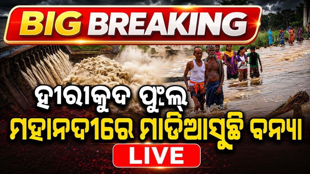 🔴Big Breaking : ହୀରାକୁଦ୍ ଫୁଲ୍...ଆସୁଛି ବନ୍ୟା | Mahanadi Flood | Flood Odisha | Flood News Today