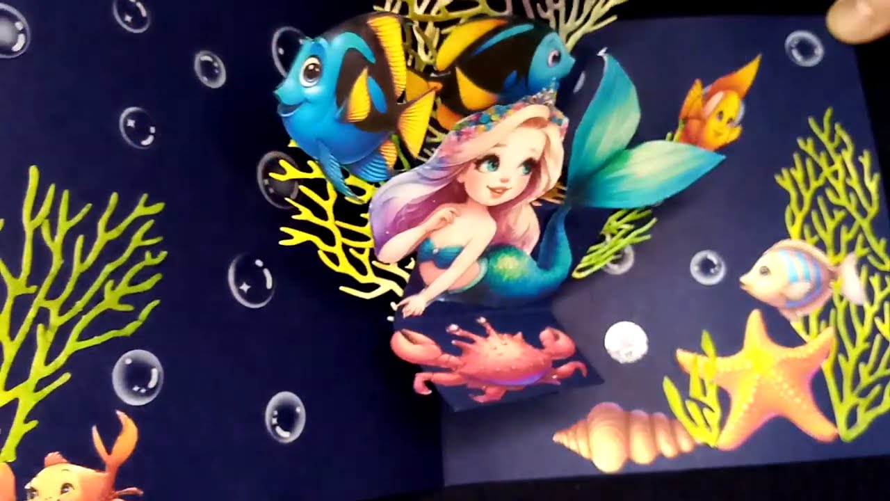 Carte Pop Up petite sirène.