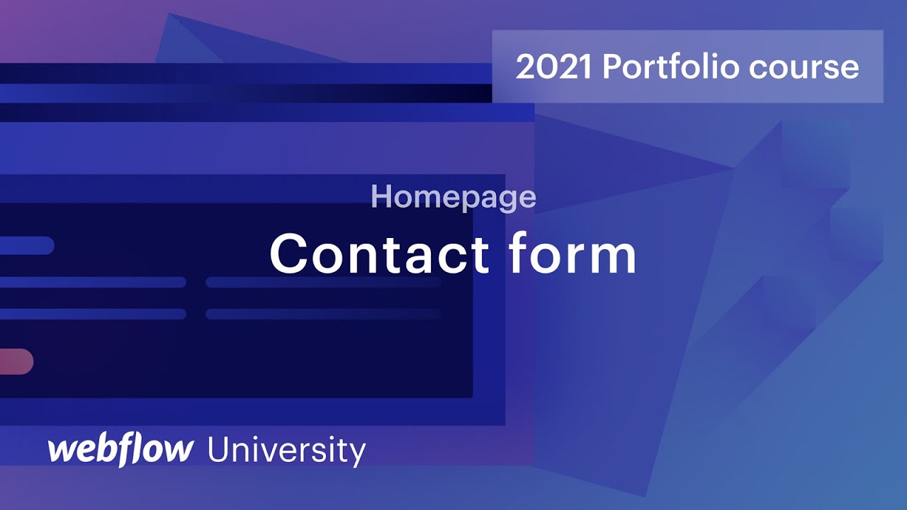 Build a reusable contact form — Build a portfolio site in Webflow, Day 4