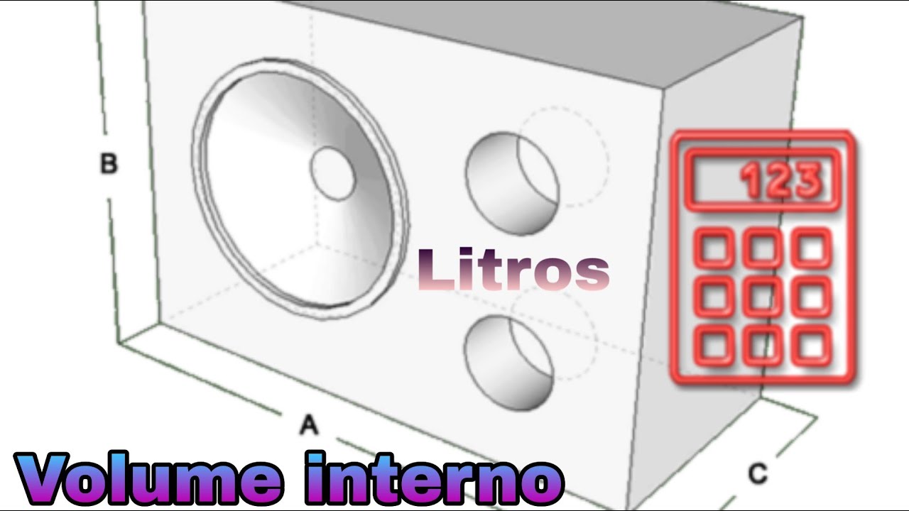 Calculando o volume interno (Litros) da caixa de som quadrada ou retangular