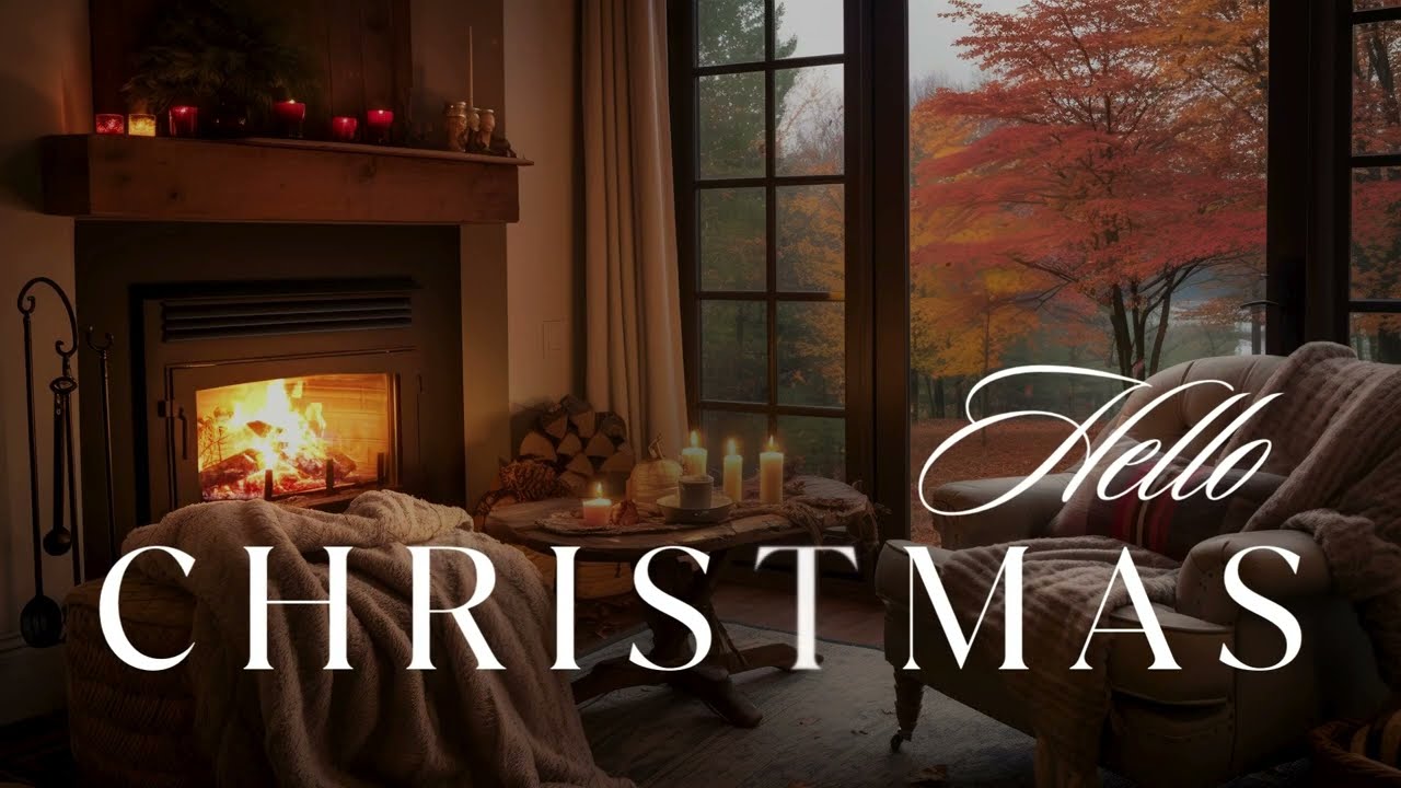 RELAXATION CHRISTMAS MUSIC| PEACEFUL AMBIENCE WITH FIREPLACE| CALM, SLEEP, STUDY AND SOOTHING