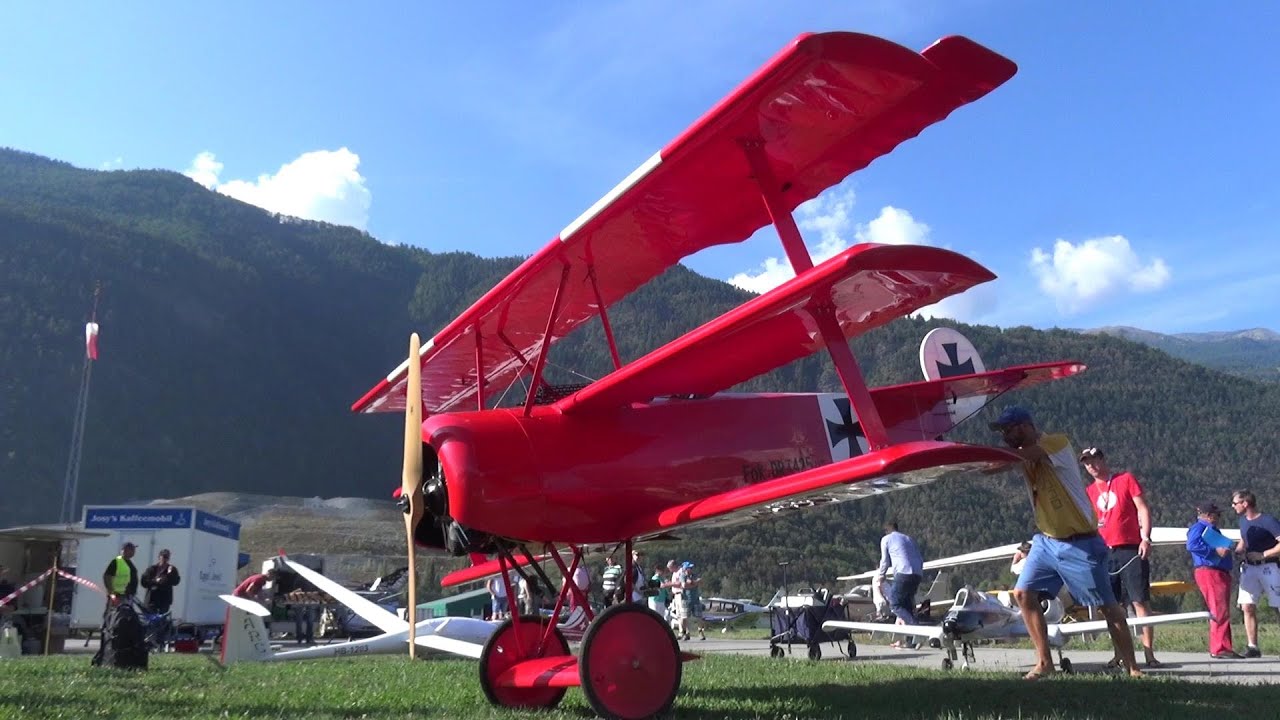 UNBELIEVABLE RED BARON FLIGHT WORLD LARGEST FOKKER DR-1 RC SCALE MODEL AIRPLANE DO ONLY IF YOU A PRO