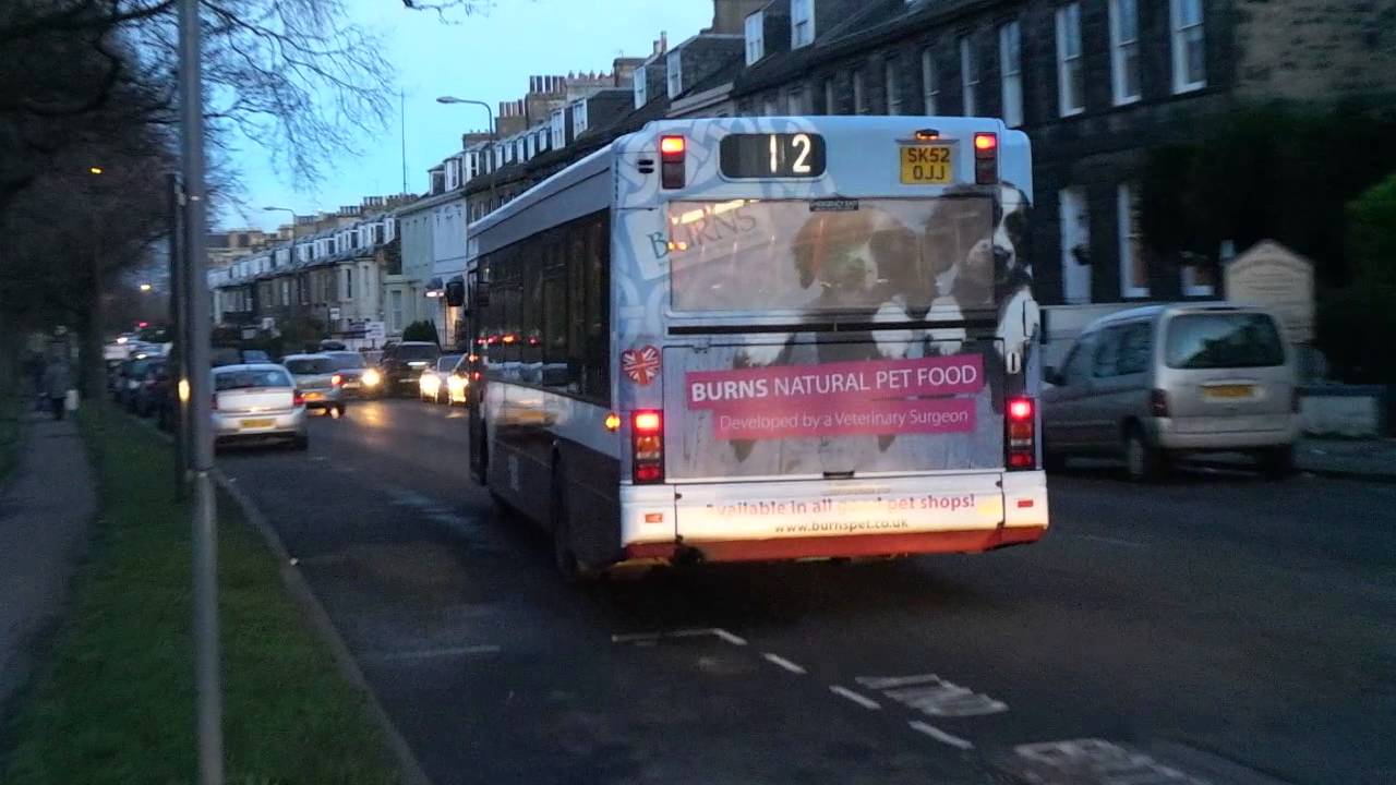 Route 12 Lothian Buses Dennis Dart SLF Plaxton Pointer MPD 65 (SK52 OJJ) Drive Off