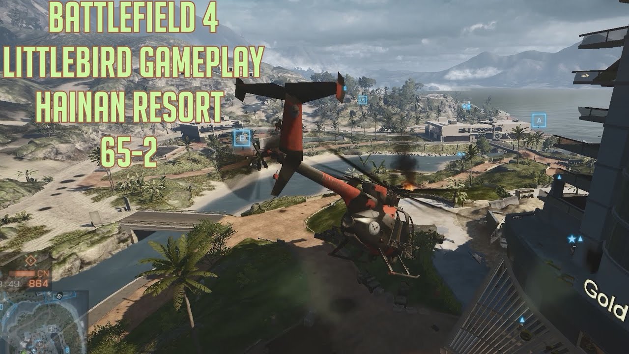 Battlefield 4 I Scout Helicopter Game Play I Hainan Resort I 65 Kills in 14 min I 65 2 I 2K
