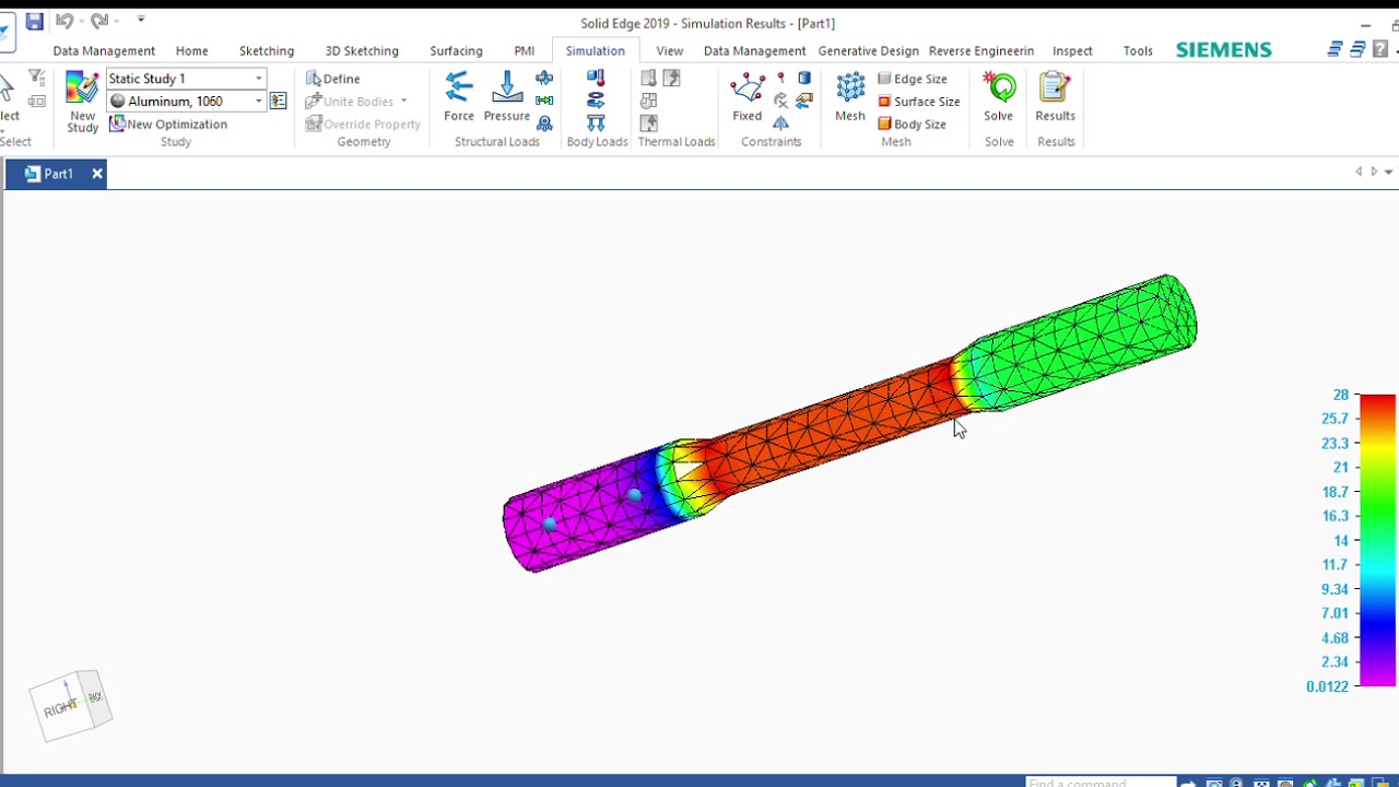 Solid Edge 2019 Simulación Tensión