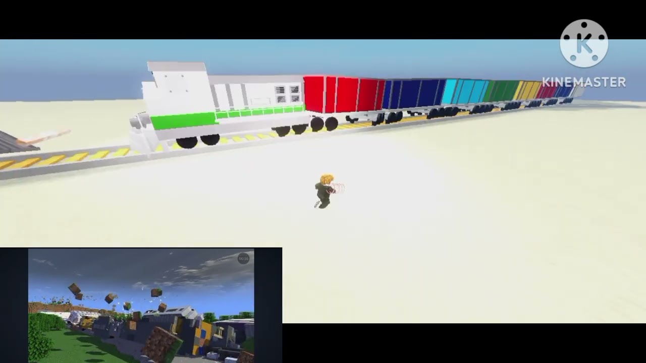 Train crash testing Roblox logo 