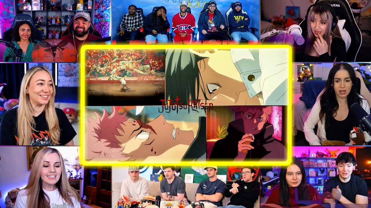 Youtubers React To CRAZY OPENING SCENE | Jujutsu Kaisen S3 Ep1 Reaction Mashup 