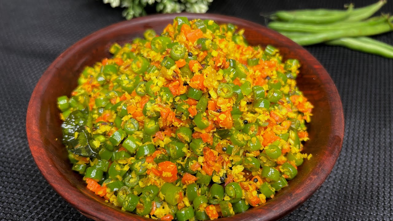 Beans Carrot Thoran | ബീൻസ് ക്യാരറ്റ് തോരൻ | Kerala Style Thoran | Beans & Carrot Stir Fry | Ep: 152