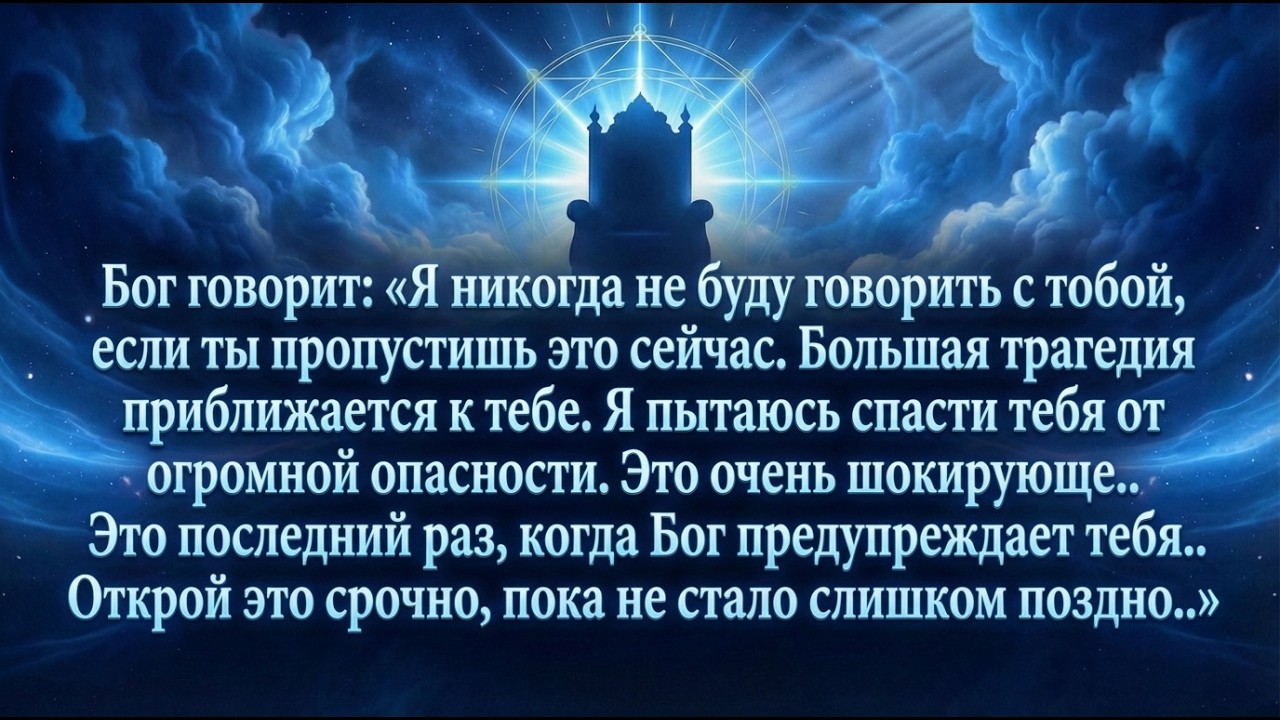 🧾Бог говорит: к вам приближается большая трагедия. Я пытаюсь спасти вас. Не совершайте ошибку...