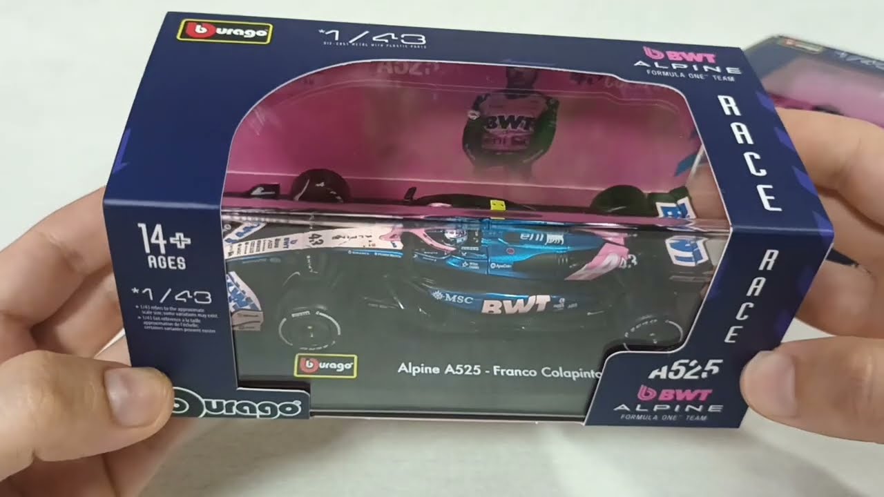 Bburago 1/43 Alpine F1 Team. Franco Colapinto #43 - Unboxing