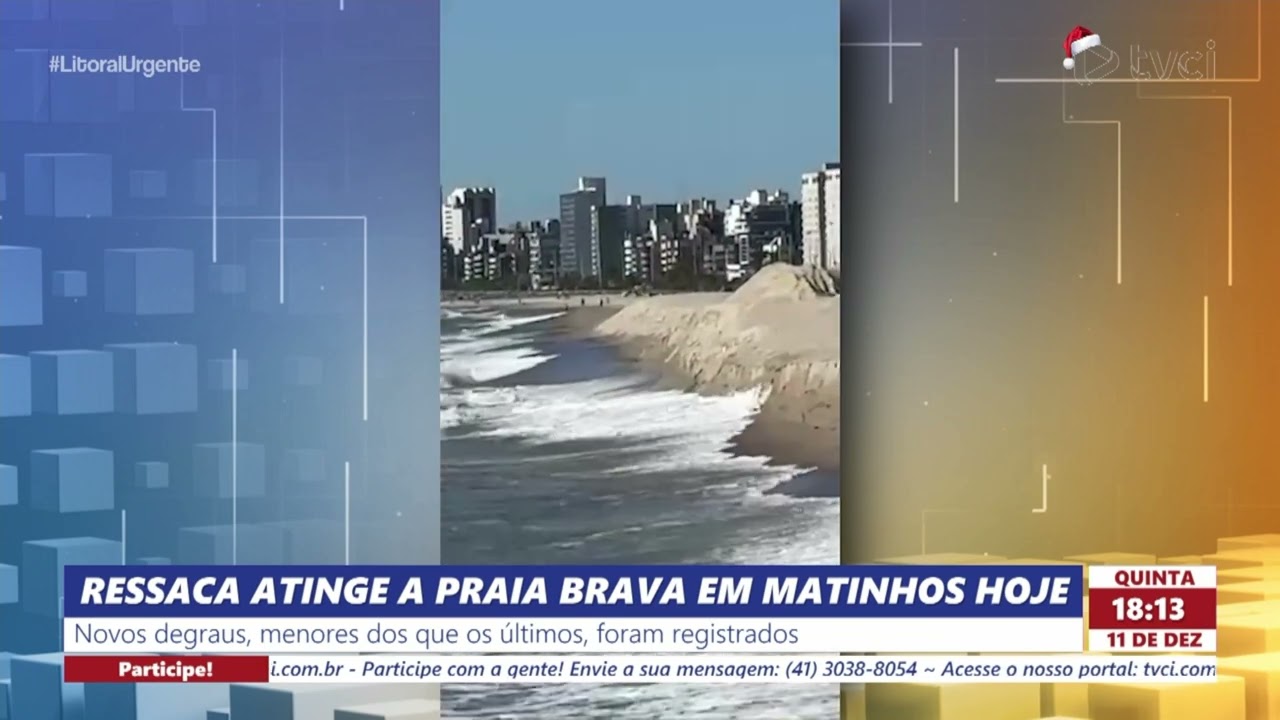 RESSACA ATINGE A PRAIA BRAVA EM MATINHOS HOJE