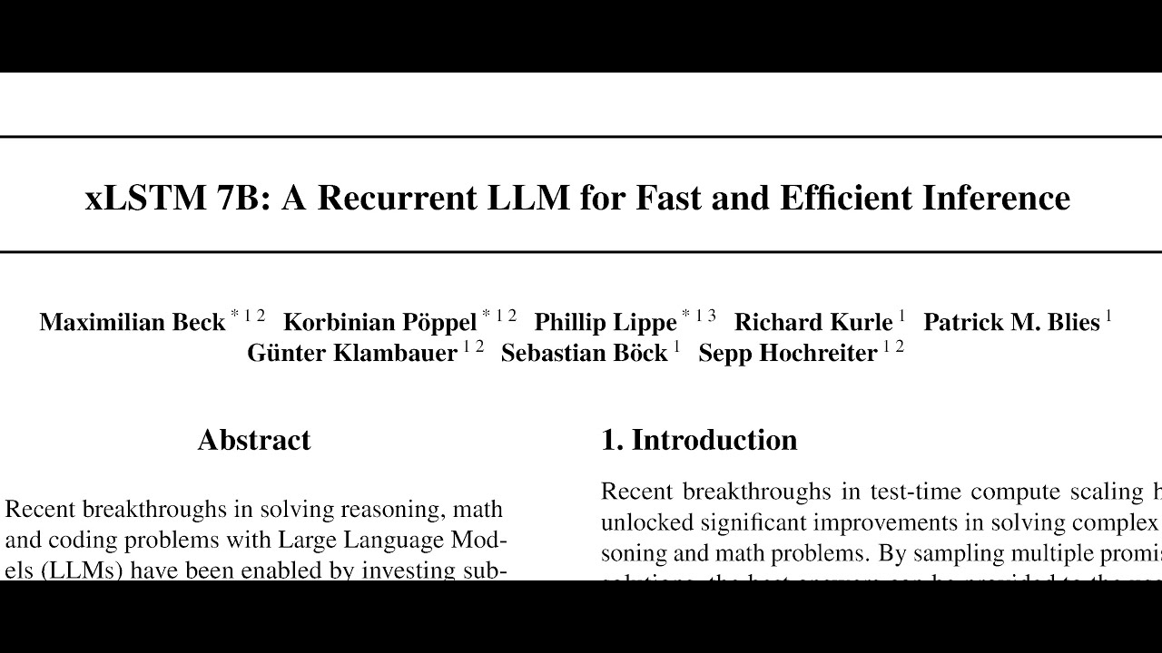 xLSTM 7B: Рекуррентная LLM для быстрого и эффективного вывода результатов.