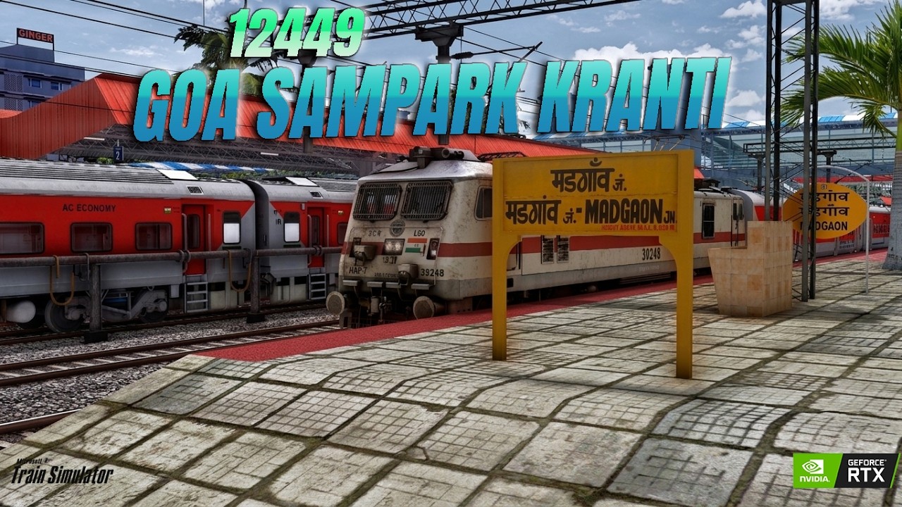 P2🔴LIVE MSTS || 12449 GOA SAMPARK KRANTI EXPRESS || RATNAGIRI- THOKUR || INDIAN TRAIN SIMULATOR