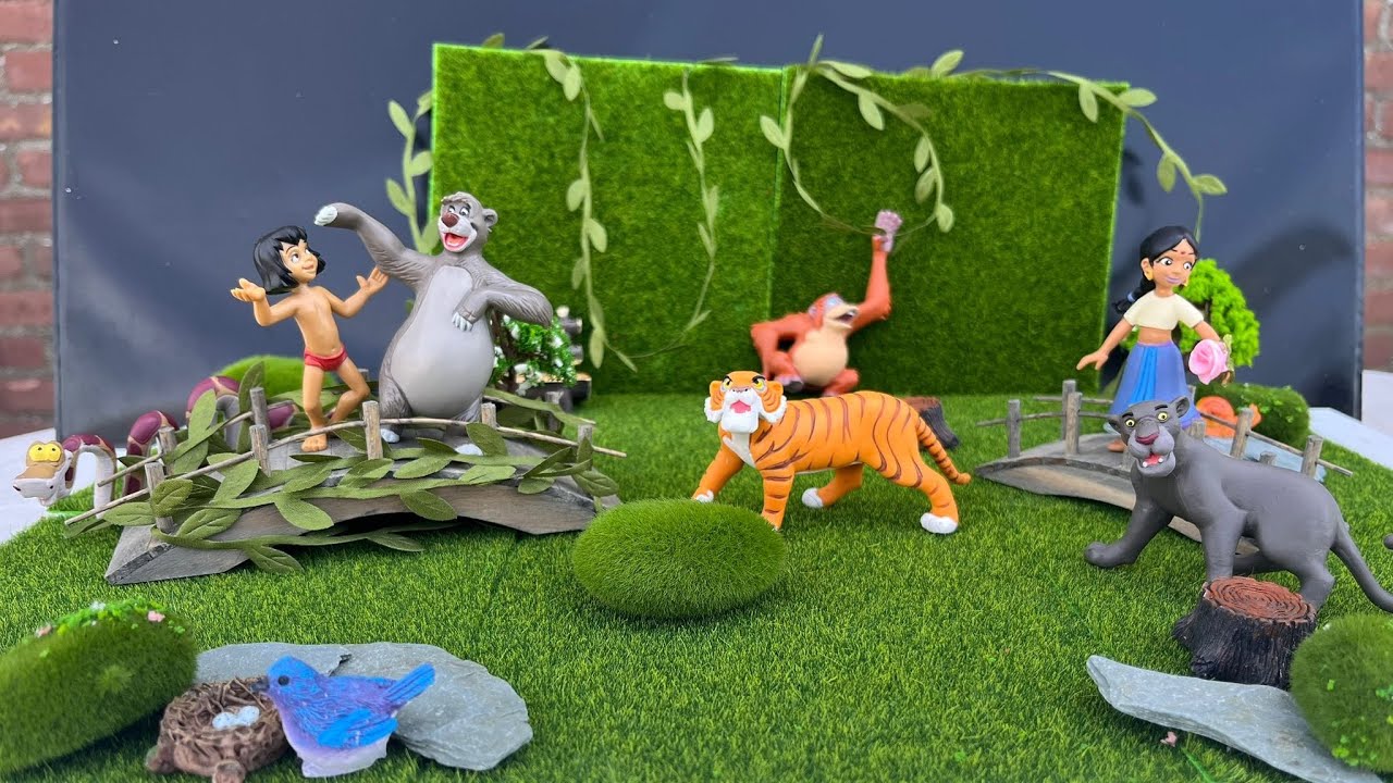 Jungle Book - Toy figurines playset - Bullyland - with Mowgli, Bagheera, Baloo and more