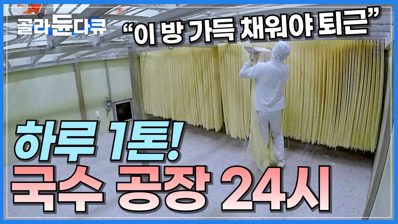 밀가루만 하루 1톤! 초대형 국수 공장의 면 제조 과정│한국전쟁 때 시작해서 3대째 이어온 '면 공장'│방 하나 국수로 가득 채워야 퇴근│극한직업│#골라듄다큐