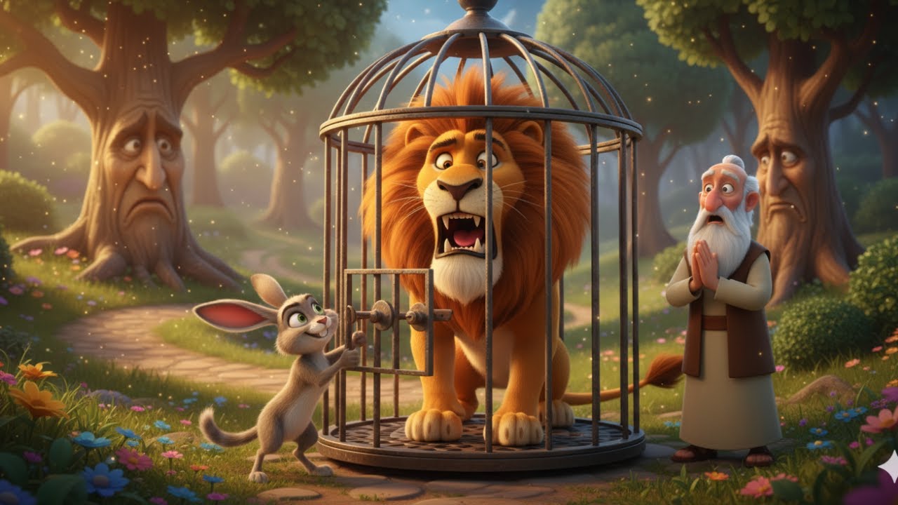 The Sly Lion's Promise: A Clever Hare's Lesson in Trust & Justice! 🦁🐰