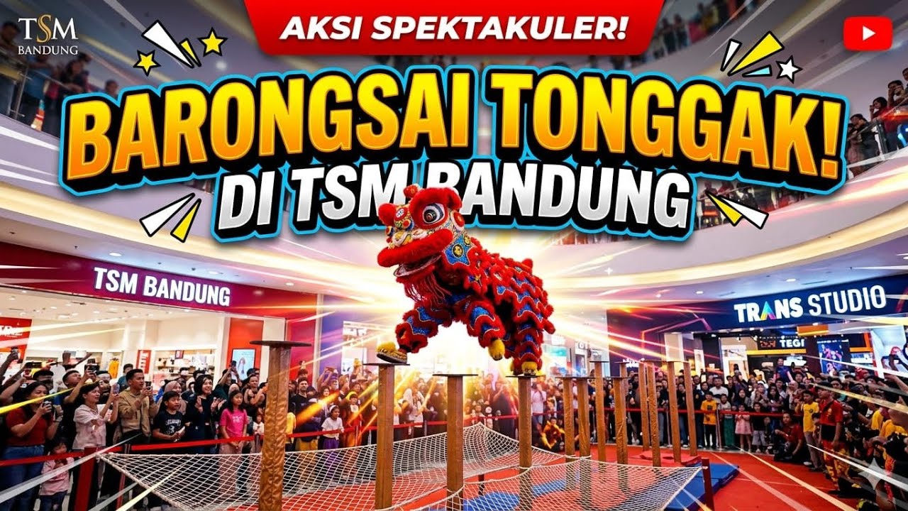 Atraksi Barongsai Tonggak di TSM Bandung 
