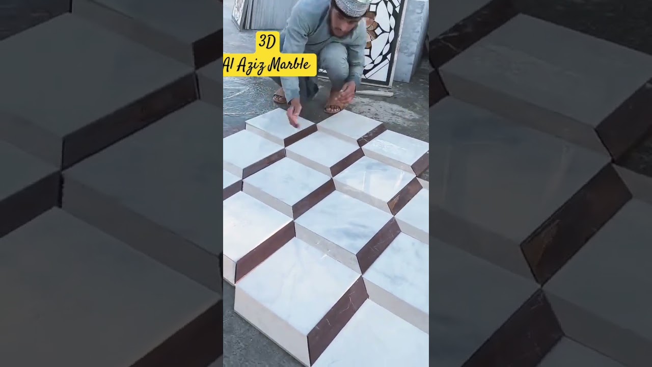 Ziyarat white 🤍 available 🔥 with 3d design for flooring #foryou #marble #trending @abdulsami76