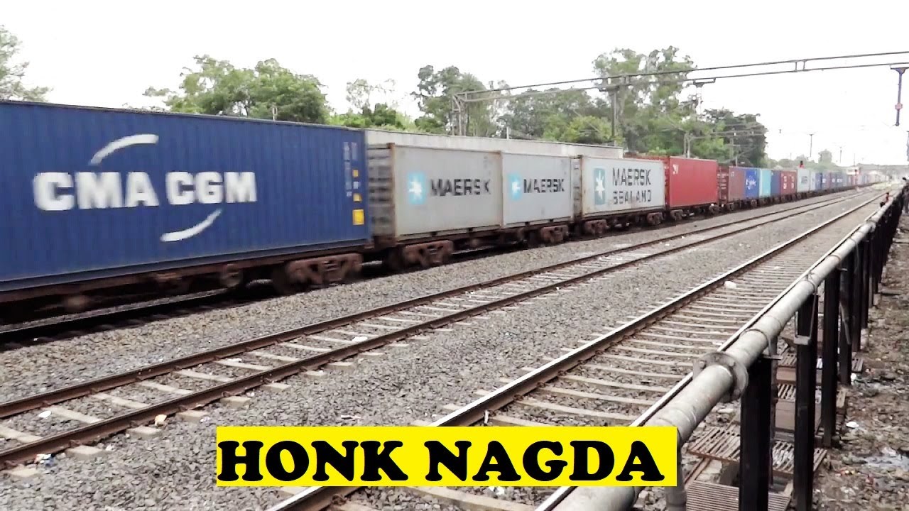 Twin WAM4 Container Freight Honk, Speed Skip Nagda Junction