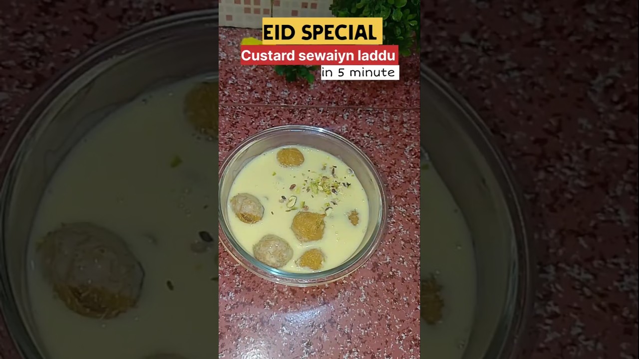 Eid special dessert//kunafa custard laddu in 5 minute #eid dessert #youtubeshorts