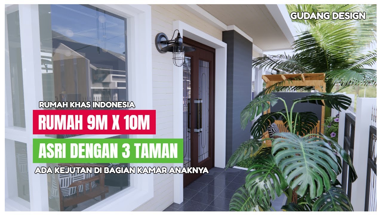 Rumah yang akan Menginspirasi kamu untuk berusaha memilikinya! rumah 9x10 asri dengan 3 taman