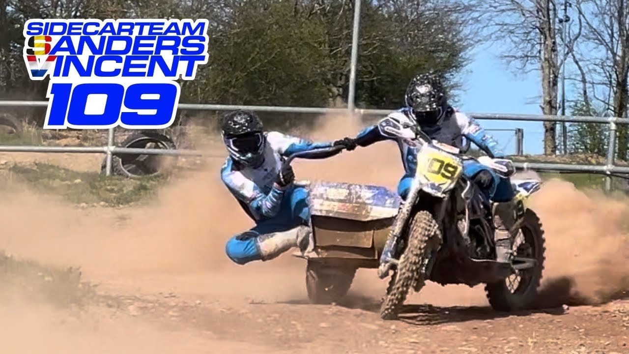 Sidecarcross team Sanders/Vincent training at Kleinhau