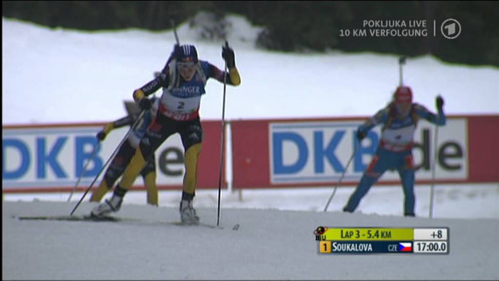 Biathlon Verfolgung der Damen in Pokljuka 2012