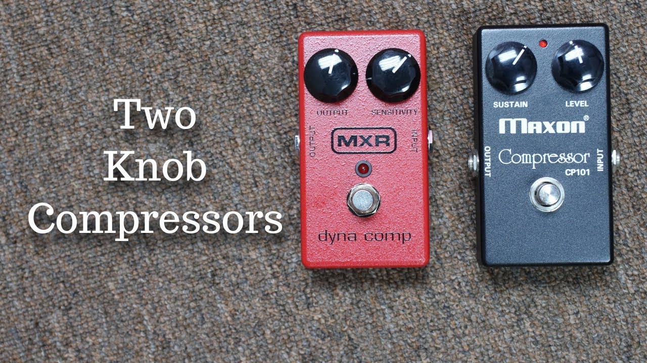 Компрессоры с двумя ручками управления: MXR Dyna Comp против педали компрессора Maxon CP101.