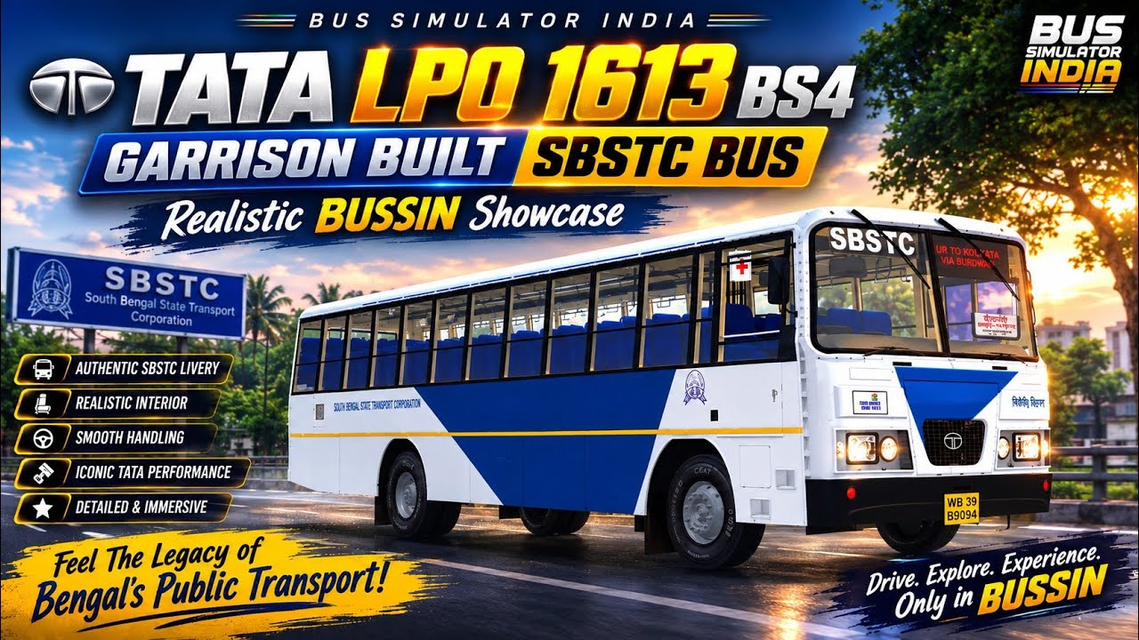🌟 Автобус TATA LPO 1613 BS4 Garrison Built SBSTC 🚌 | Реалистичная демонстрация BUSSIN 🇮🇳