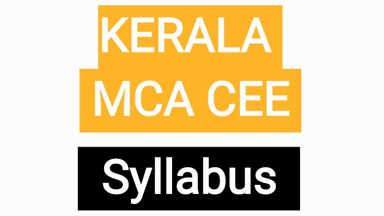 KERALA MCA CEE Syllabus