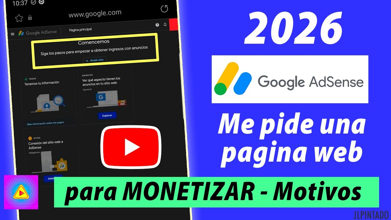 ACTUALIZADO : Adsense me pide una PAGINA WEB para MONETIZAR en Youtube 2026 | Adsense me pide sitio